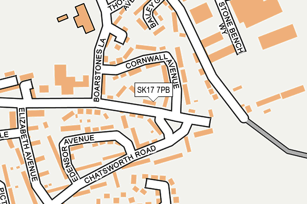 SK17 7PB map - OS OpenMap – Local (Ordnance Survey)