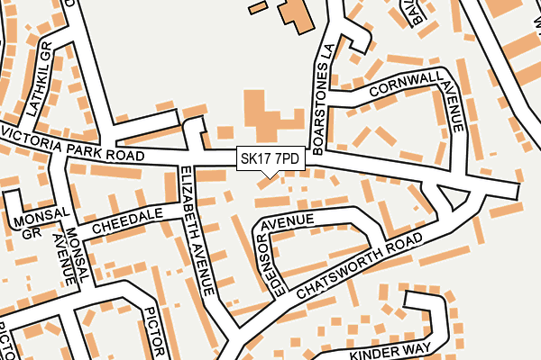 SK17 7PD map - OS OpenMap – Local (Ordnance Survey)