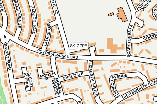 SK17 7PE map - OS OpenMap – Local (Ordnance Survey)