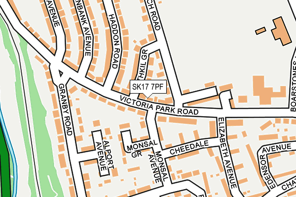 SK17 7PF map - OS OpenMap – Local (Ordnance Survey)