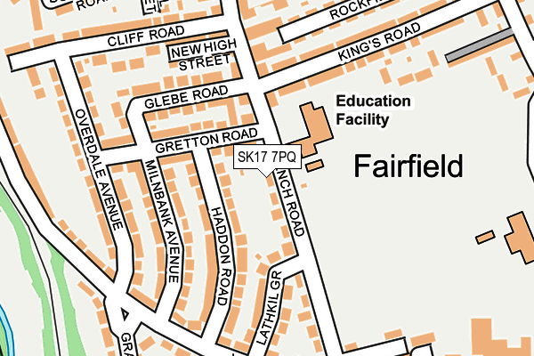 SK17 7PQ map - OS OpenMap – Local (Ordnance Survey)