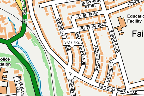 SK17 7PZ map - OS OpenMap – Local (Ordnance Survey)