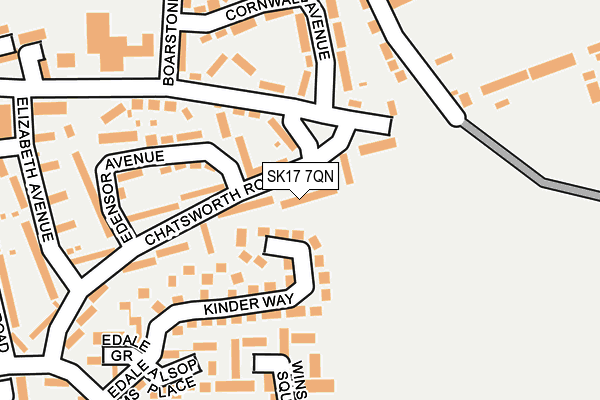 SK17 7QN map - OS OpenMap – Local (Ordnance Survey)