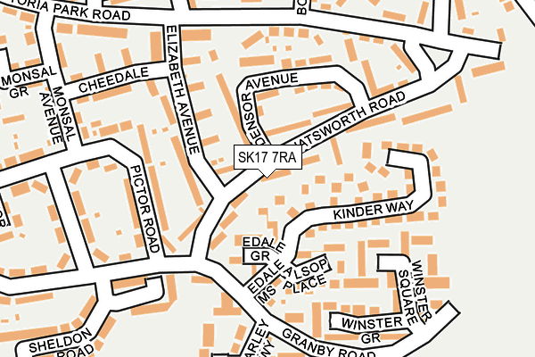 SK17 7RA map - OS OpenMap – Local (Ordnance Survey)