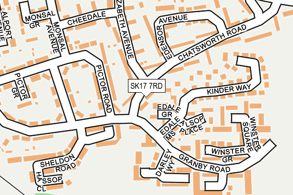 SK17 7RD map - OS OpenMap – Local (Ordnance Survey)