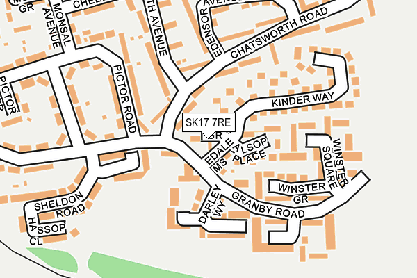 SK17 7RE map - OS OpenMap – Local (Ordnance Survey)