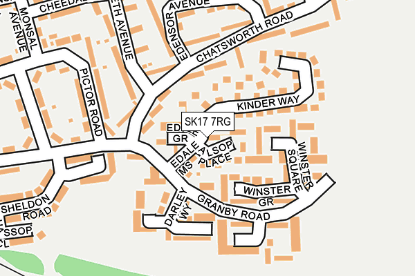 SK17 7RG map - OS OpenMap – Local (Ordnance Survey)