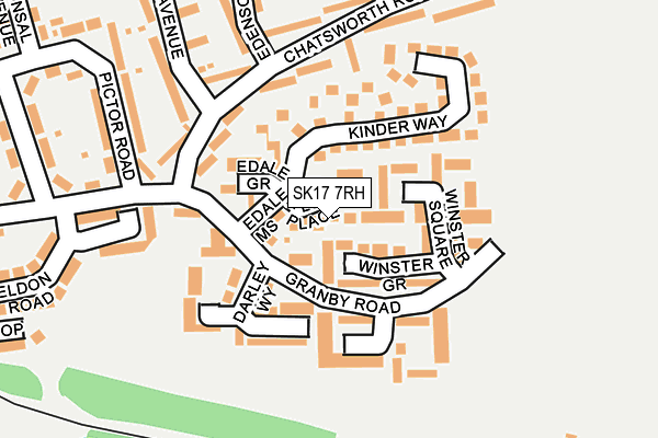 SK17 7RH map - OS OpenMap – Local (Ordnance Survey)