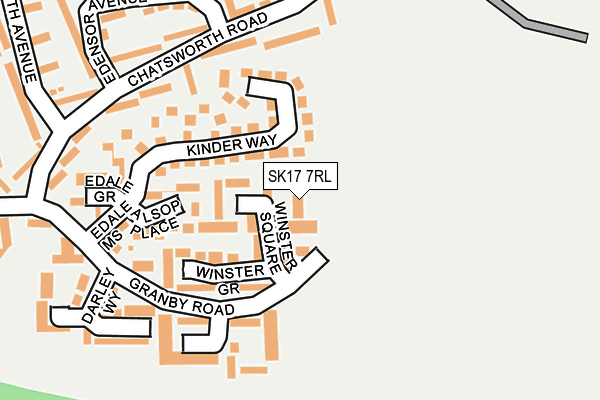 SK17 7RL map - OS OpenMap – Local (Ordnance Survey)