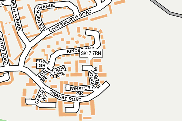 SK17 7RN map - OS OpenMap – Local (Ordnance Survey)
