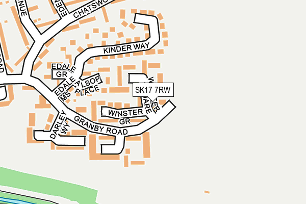 SK17 7RW map - OS OpenMap – Local (Ordnance Survey)