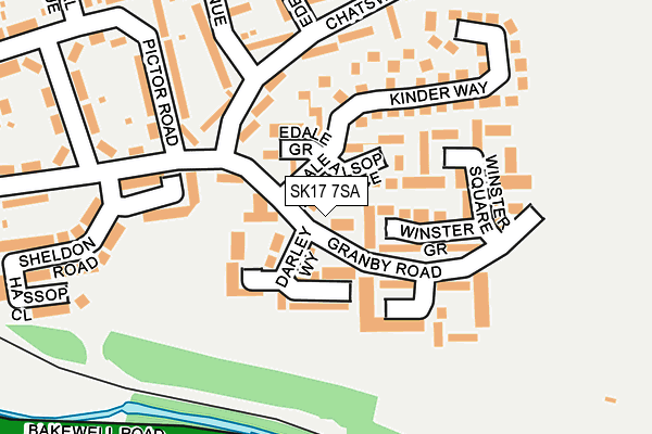 SK17 7SA map - OS OpenMap – Local (Ordnance Survey)