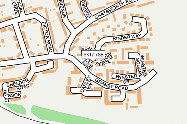 SK17 7SB map - OS OpenMap – Local (Ordnance Survey)