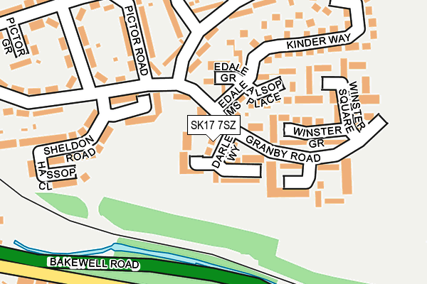 SK17 7SZ map - OS OpenMap – Local (Ordnance Survey)
