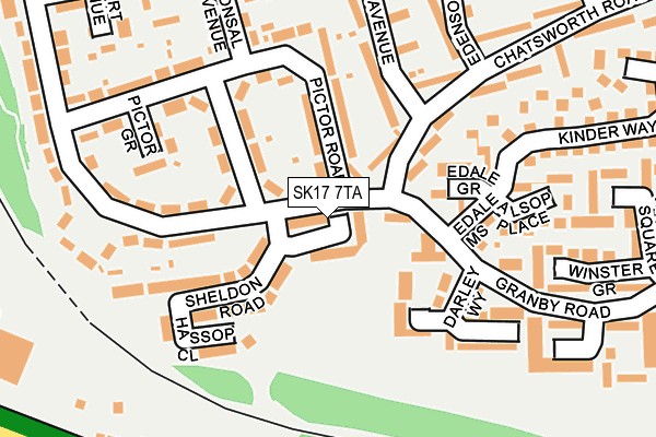 SK17 7TA map - OS OpenMap – Local (Ordnance Survey)