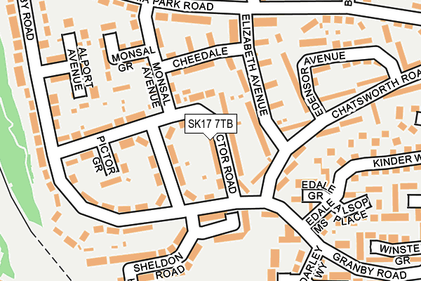 SK17 7TB map - OS OpenMap – Local (Ordnance Survey)