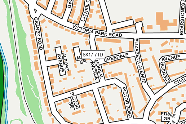 SK17 7TD map - OS OpenMap – Local (Ordnance Survey)