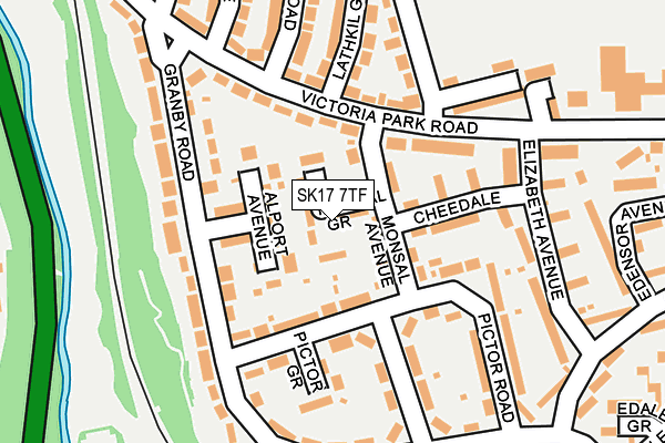 SK17 7TF map - OS OpenMap – Local (Ordnance Survey)