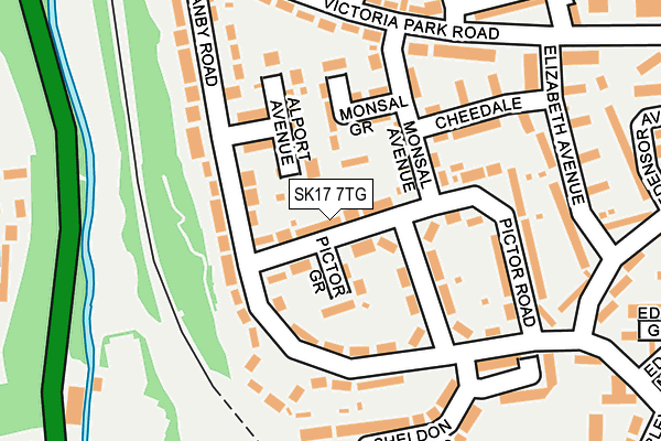 SK17 7TG map - OS OpenMap – Local (Ordnance Survey)
