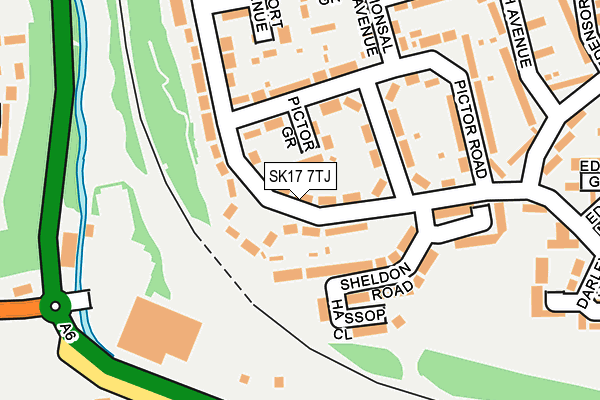 SK17 7TJ map - OS OpenMap – Local (Ordnance Survey)