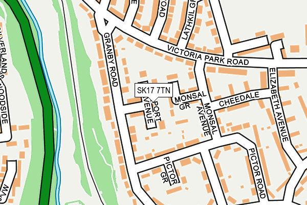SK17 7TN map - OS OpenMap – Local (Ordnance Survey)