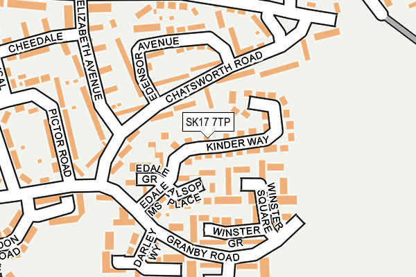 SK17 7TP map - OS OpenMap – Local (Ordnance Survey)