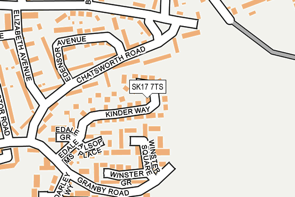 SK17 7TS map - OS OpenMap – Local (Ordnance Survey)