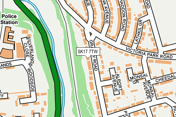 SK17 7TW map - OS OpenMap – Local (Ordnance Survey)