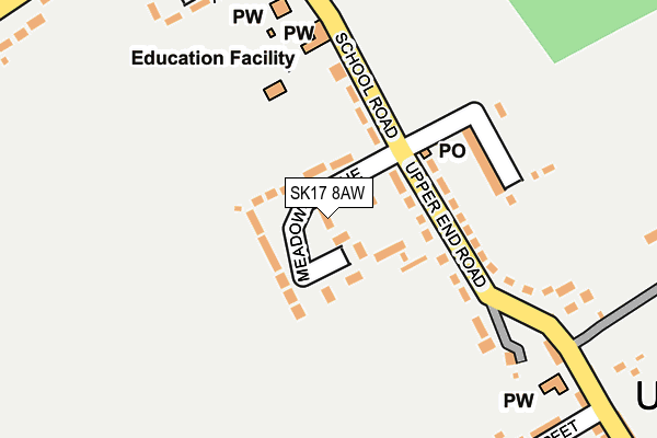 SK17 8AW map - OS OpenMap – Local (Ordnance Survey)