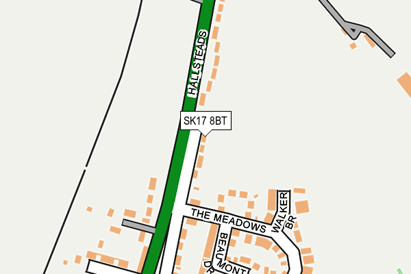 SK17 8BT map - OS OpenMap – Local (Ordnance Survey)