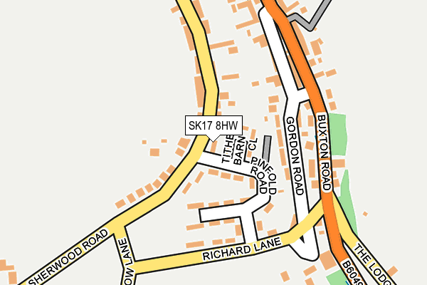 SK17 8HW map - OS OpenMap – Local (Ordnance Survey)