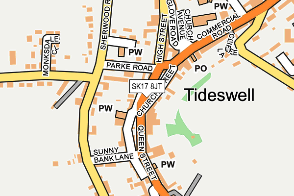 SK17 8JT map - OS OpenMap – Local (Ordnance Survey)