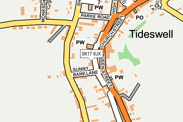 SK17 8JX map - OS OpenMap – Local (Ordnance Survey)