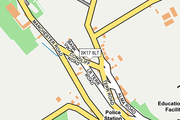 SK17 8LT map - OS OpenMap – Local (Ordnance Survey)