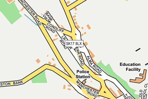 SK17 8LX map - OS OpenMap – Local (Ordnance Survey)