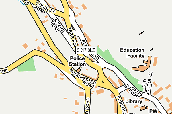 SK17 8LZ map - OS OpenMap – Local (Ordnance Survey)