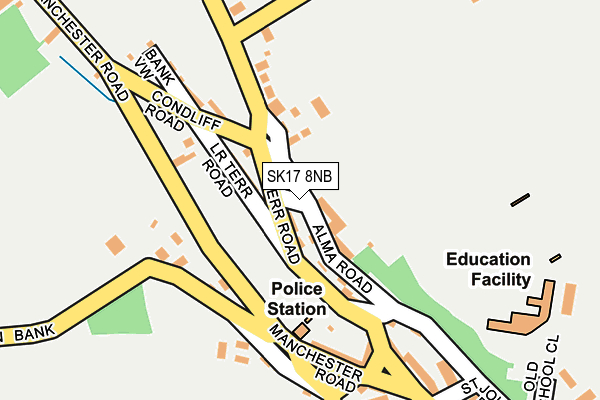 SK17 8NB map - OS OpenMap – Local (Ordnance Survey)