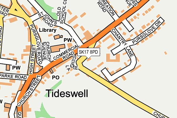 SK17 8PD map - OS OpenMap – Local (Ordnance Survey)