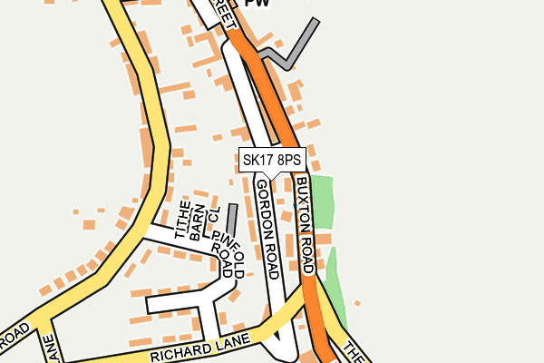 SK17 8PS map - OS OpenMap – Local (Ordnance Survey)
