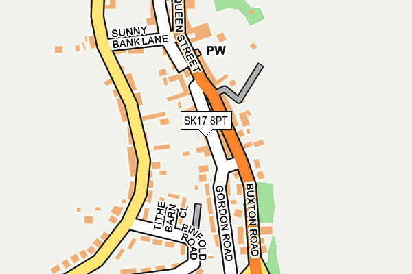 SK17 8PT map - OS OpenMap – Local (Ordnance Survey)