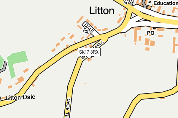 SK17 8RX map - OS OpenMap – Local (Ordnance Survey)