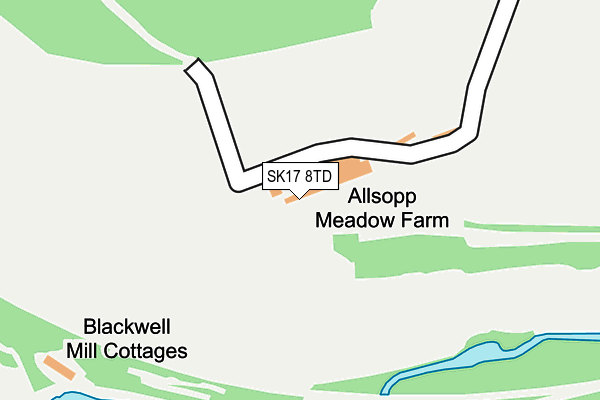 SK17 8TD map - OS OpenMap – Local (Ordnance Survey)