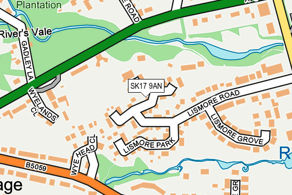 SK17 9AN map - OS OpenMap – Local (Ordnance Survey)