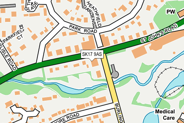 SK17 9AS map - OS OpenMap – Local (Ordnance Survey)