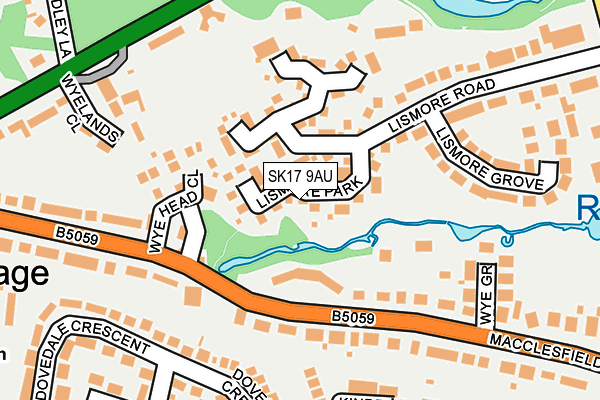 SK17 9AU map - OS OpenMap – Local (Ordnance Survey)