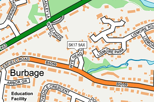 SK17 9AX map - OS OpenMap – Local (Ordnance Survey)