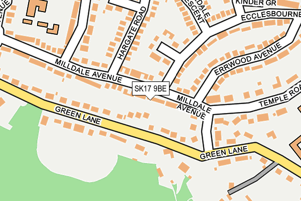 SK17 9BE map - OS OpenMap – Local (Ordnance Survey)