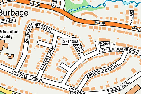 SK17 9BJ map - OS OpenMap – Local (Ordnance Survey)