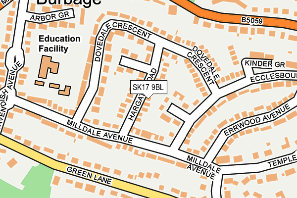 SK17 9BL map - OS OpenMap – Local (Ordnance Survey)