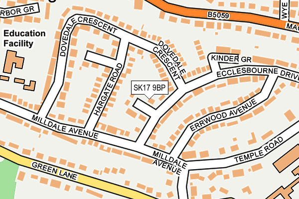 SK17 9BP map - OS OpenMap – Local (Ordnance Survey)